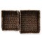 Casafield Set of 2 Water Hyacinth Pantry Baskets with Handles, Woven Storage Bin Organizers for Kitchen Shelves, Medium and Large Sizes